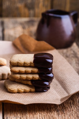 Handmade chocolate dipped cookies