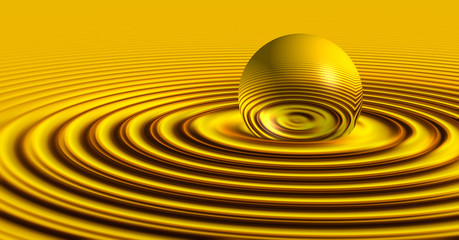 yellow colored water droplet with ripples