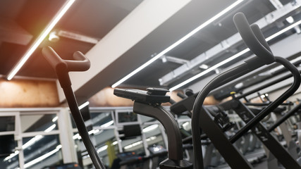 Close-up of an elliptical trainer in a gym club