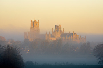 Ely Cathedral emerges from the dawn mist, 26th November 2016