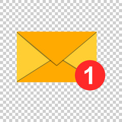 Mail envelope icon in flat style. Email message vector illustration on isolated background. Mailbox e-mail business concept.