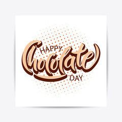 Hand drawn Happy chocolate day typography lettering