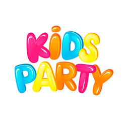 Colorful invitation for kids party. Vector design template,