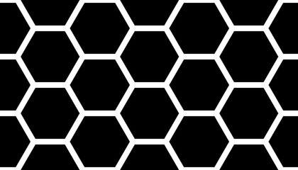 White honeycomb on a black background. Seamless texture. Isometric geometry. 3D illustration