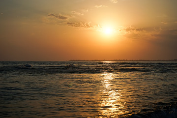 seascape with a magnificent sunset over the sea.