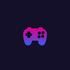 games vector logo with gamepad