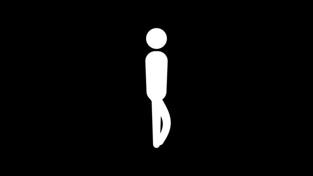 Icon man walk cycle. Loop animation with included alpha channel.