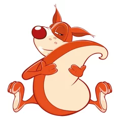 Foto op Plexiglas  Illustration of a Cute Squirrel. Cartoon Character © liusa