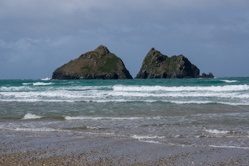 V shaped rocks looking out to sea