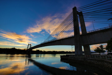 Fototapeta na wymiar Bridge and sunrise