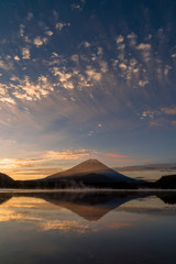 Fototapeta premium 朝の精進湖より富士山