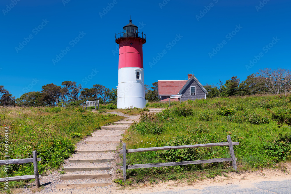 Wall mural cape cod lighthouse. nauset beach light, massachusetts, new england, usa,