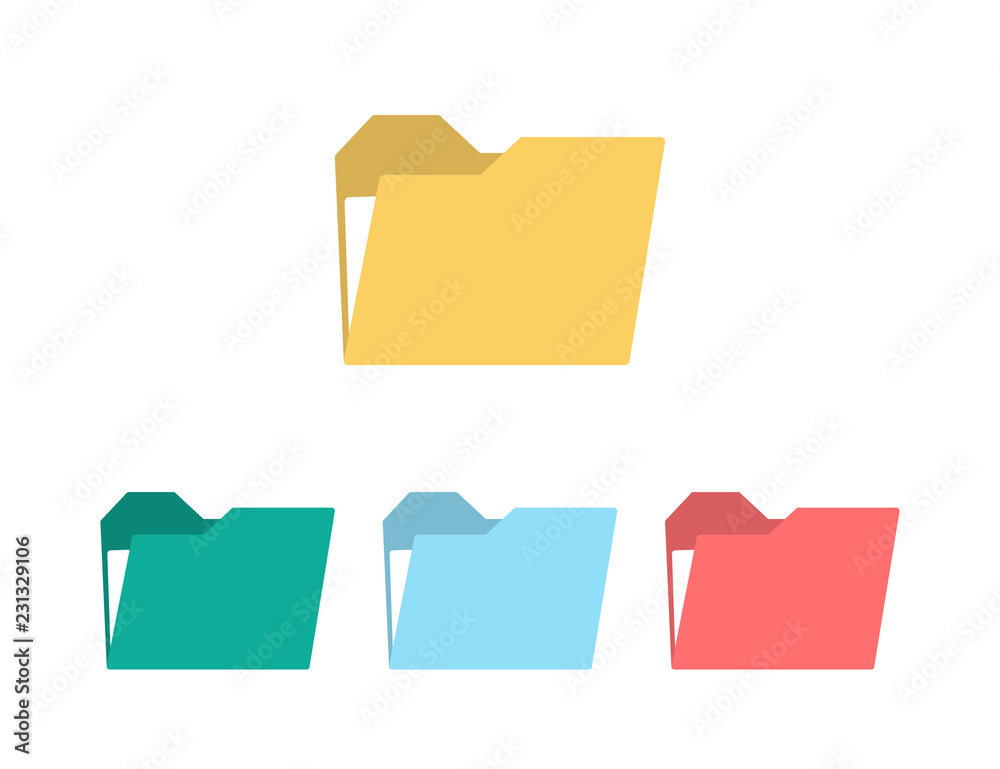 Wall mural folder icons set. folders vector. color icons folder. web design