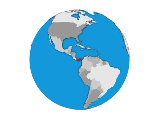 Panama on blue political 3D globe. 3D illustration isolated on white background.