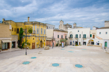 Fototapeta na wymiar Piazza San Francesco in historical centre Sassi di Matera, Italy
