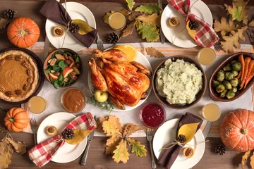 Foto op Aluminium Thanksgiving Turkey Dinner with All the Sides © mizina