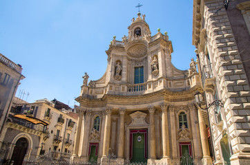 Fototapeta na wymiar Basilica della Collegiata church Santa Maria, Catania, Sicily, Italy