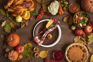 Thanksgiving Turkey dinner background