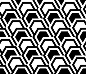 Vector seamless texture. Modern geometric background with hexagonal tiles.