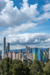 General view of Bogota city with the tallest building in the city .Colombia