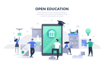 Open Education Flat Concept