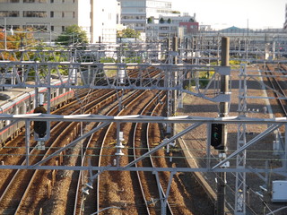 A Train runs at Atsuta Station 