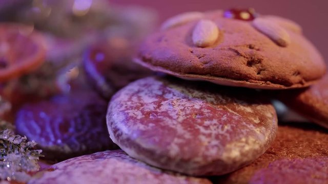 Typical for Christmas the traditional German lebkuchen gingerbread