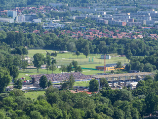 Blick auf das Stadion von Jena