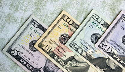 American dollars close-up
