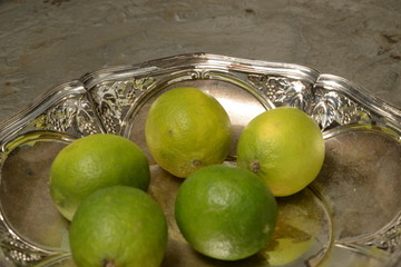 Limetten Silber Teller Platte Dessert