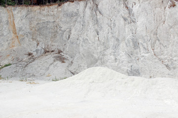 Limestone quarry mine wall surface texture horizontal