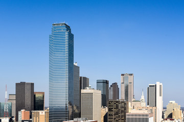 Fototapeta na wymiar Dallas Skyline with Blue Sky