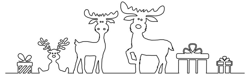 Silhouette Christmas Reindeers
