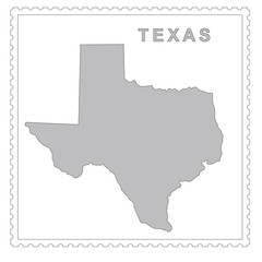 texas state map on the postage stamp vector