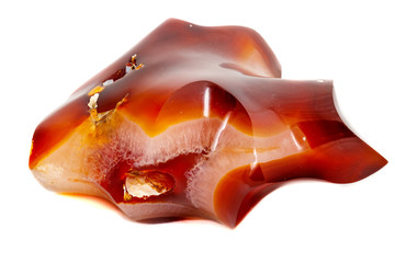 Macro mineral stone Cornelian on a white background © Minakryn Ruslan 
