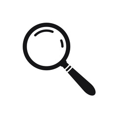 Search icon. Magnifying glass icon, vector magnifier or loupe sign.