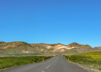 Colorful landscape of geothermal active area Krýsuvík, Seltun, Global Geopark, Geothermal active area in Iceland, Europe