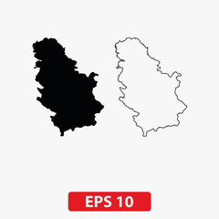 Map of Serbia. Vector