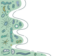 Bacteria cells set composition. Vector illustration.