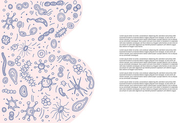 Bacteria cells set composition. Vector illustration.