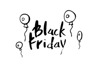 Black Friday vector text with decoration.