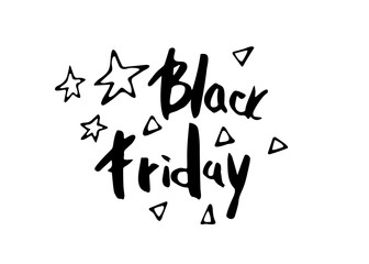 Black Friday vector text with decoration.