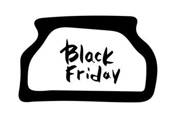 Black Friday vector text with decoration.
