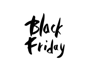 Black Friday vector text with decoration.
