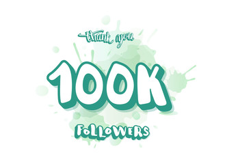 Vector 100k followers thank you social media template.