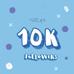 Vector 10K followers social media template.