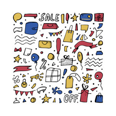 Sale objects for promotion. Vector illustration.