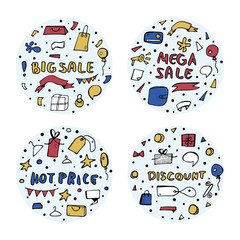 Sale objects for promotion. Vector illustration.
