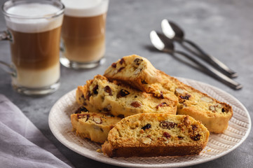 Homemade almond cranberry biscotti.