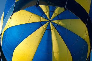 blue and yellow balloon